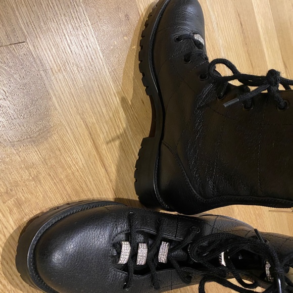 JIMMY CHOO Bren Crystal-Embellished Combat Boots - Picture 2 of 7